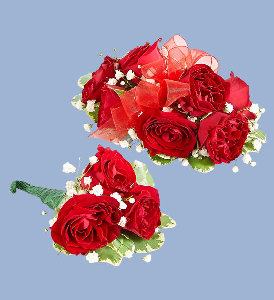 Spray Rose Corsage and Boutonniere